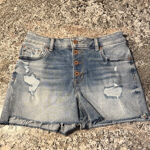 Edgely Distressed Denim Women Shorts button fly size 10